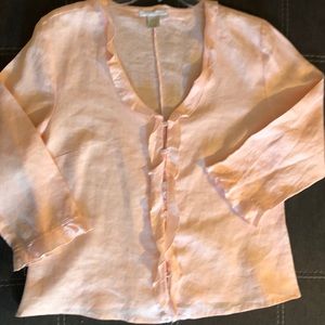 Sarah Spencer Tops - Sarah Spencer Ruffle Collar Linen Blouse Sarah Spencer Tops - Sarah Spencer Ruffle Collar Linen Blouse